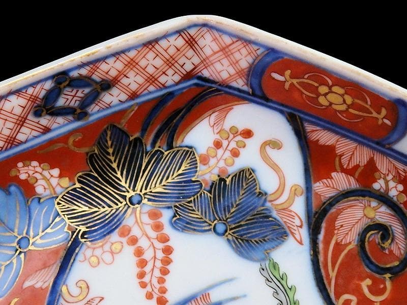 大聖寺伊万里 金襴手 桐に鳳凰の図 八角5寸皿 B232AS-CUr