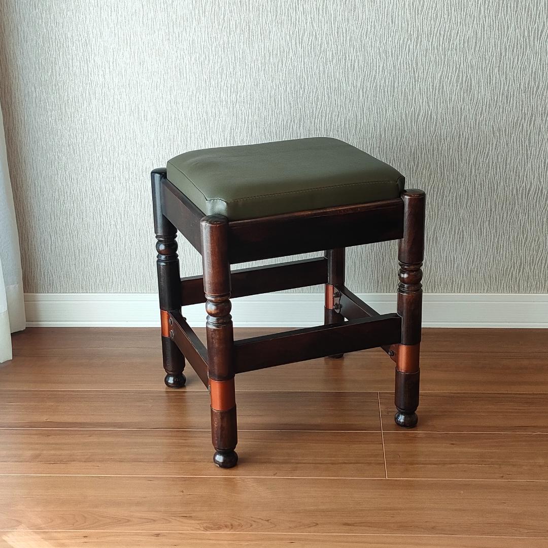 ヴィンテージ　スツール　サイドチェア　オットマン　レザー