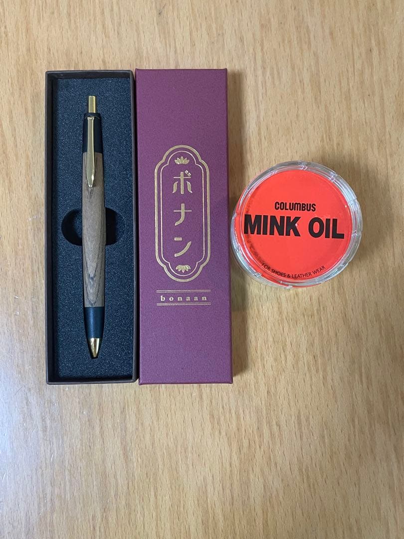 ボナンペン　欅　野原工芸似　箱付き　おまけでオイル付き 新品】ボナンペン 欅 シャープペンシル0.5mm 野原工芸似 工房楔 木軸