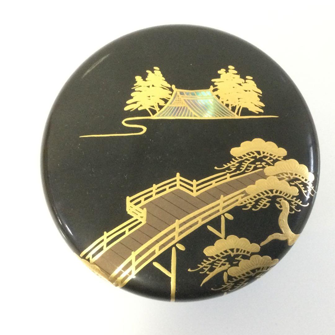 住吉蒔絵棗 茶入 塗師木村表哲作 茶道具 供布供箱 M