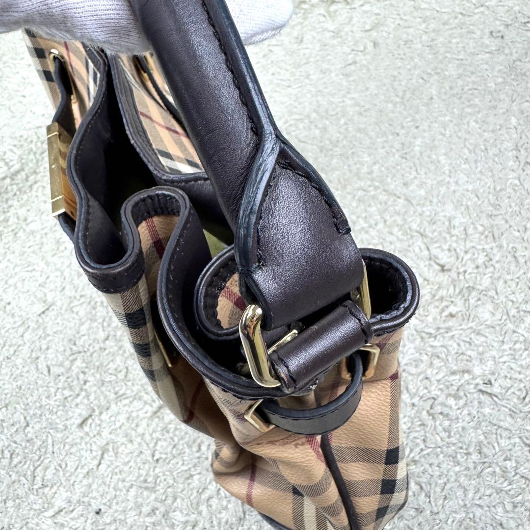 バーバリー ワンショルダーバッグ ハウスチェック ホースロゴ PVC レザー