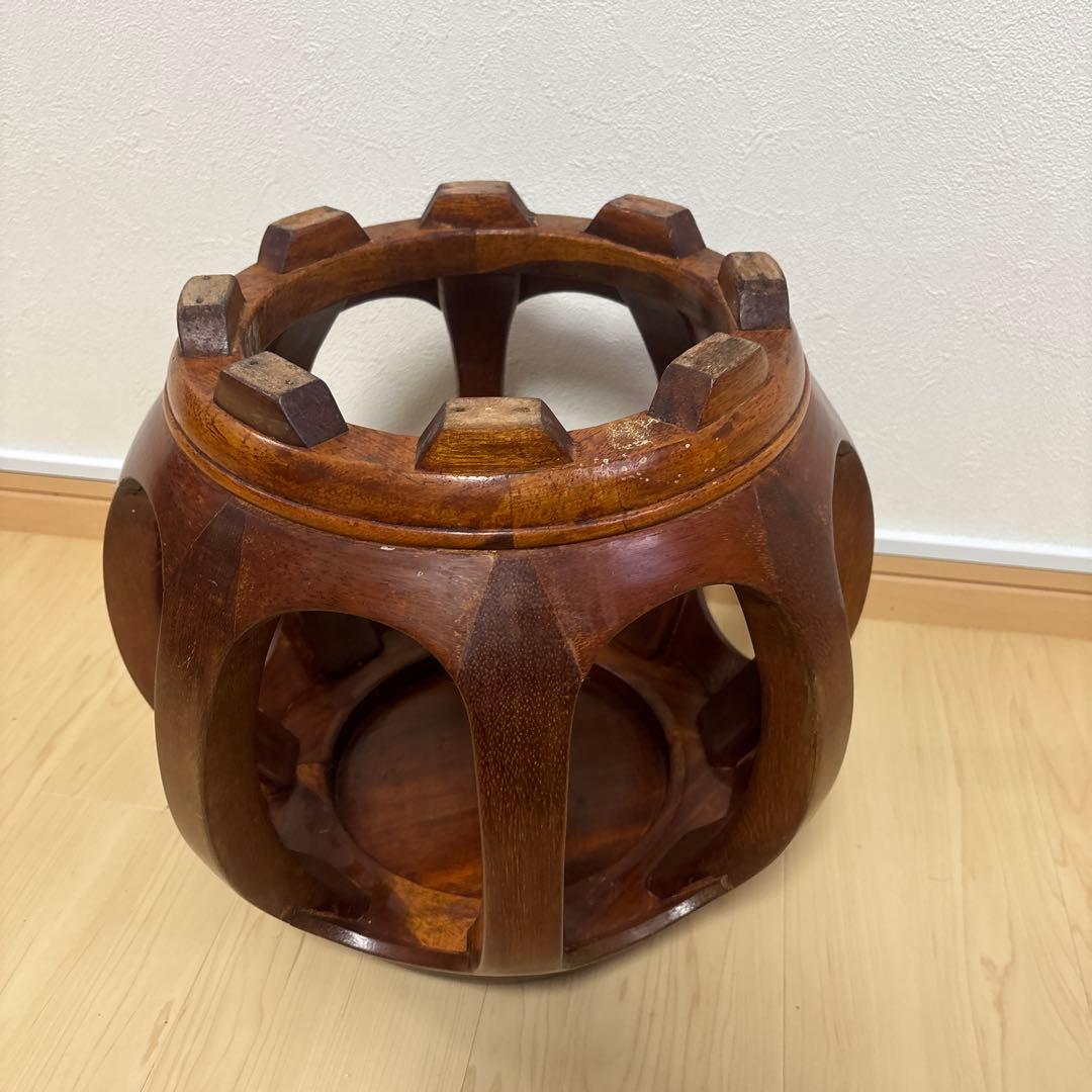 ☆美品 花梨 無垢 螺鈿細工 花鳥文 スツール 椅子 飾り台 中国美術 香炉