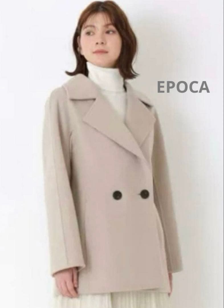 EPOCA＊エポカ リーラ エアリーウールショートコート ピンクベージュ系40 セール】 リーラ エアリーウールショートコート【2022年秋冬モデル